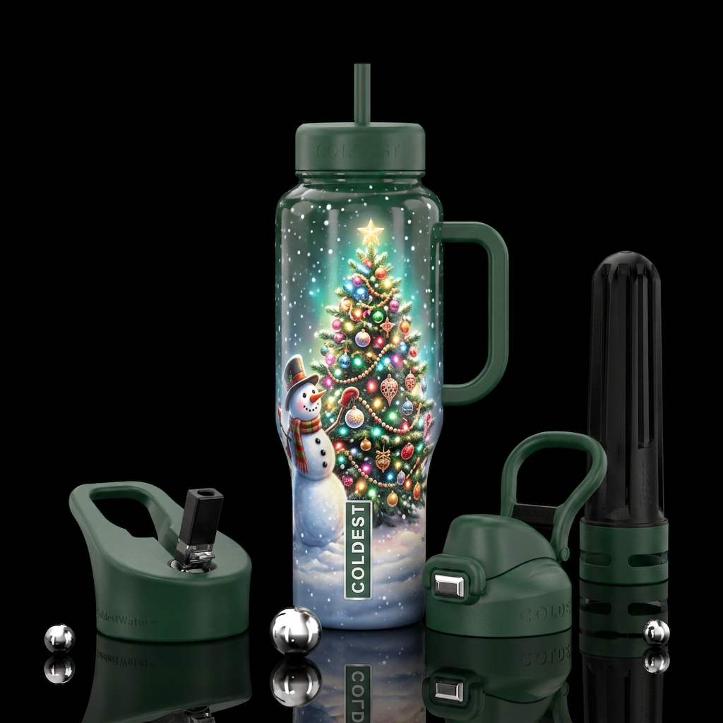 Decorating Snowman water bottle design
