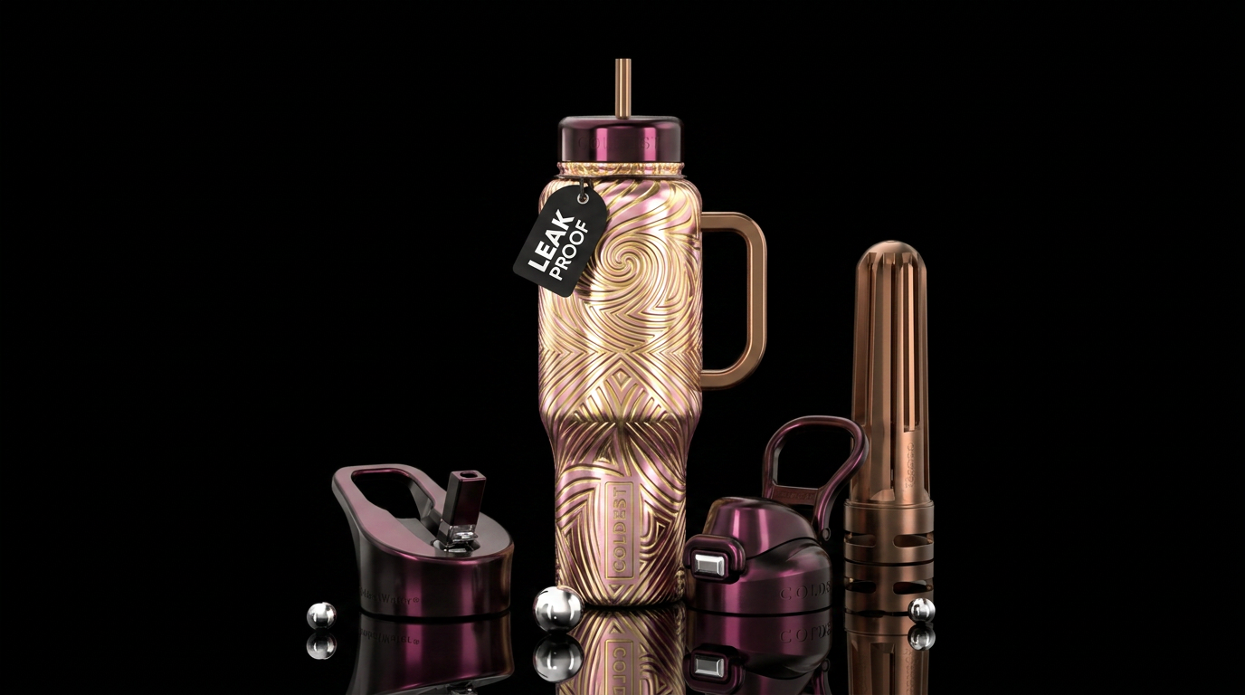 Rose gold water bottle design