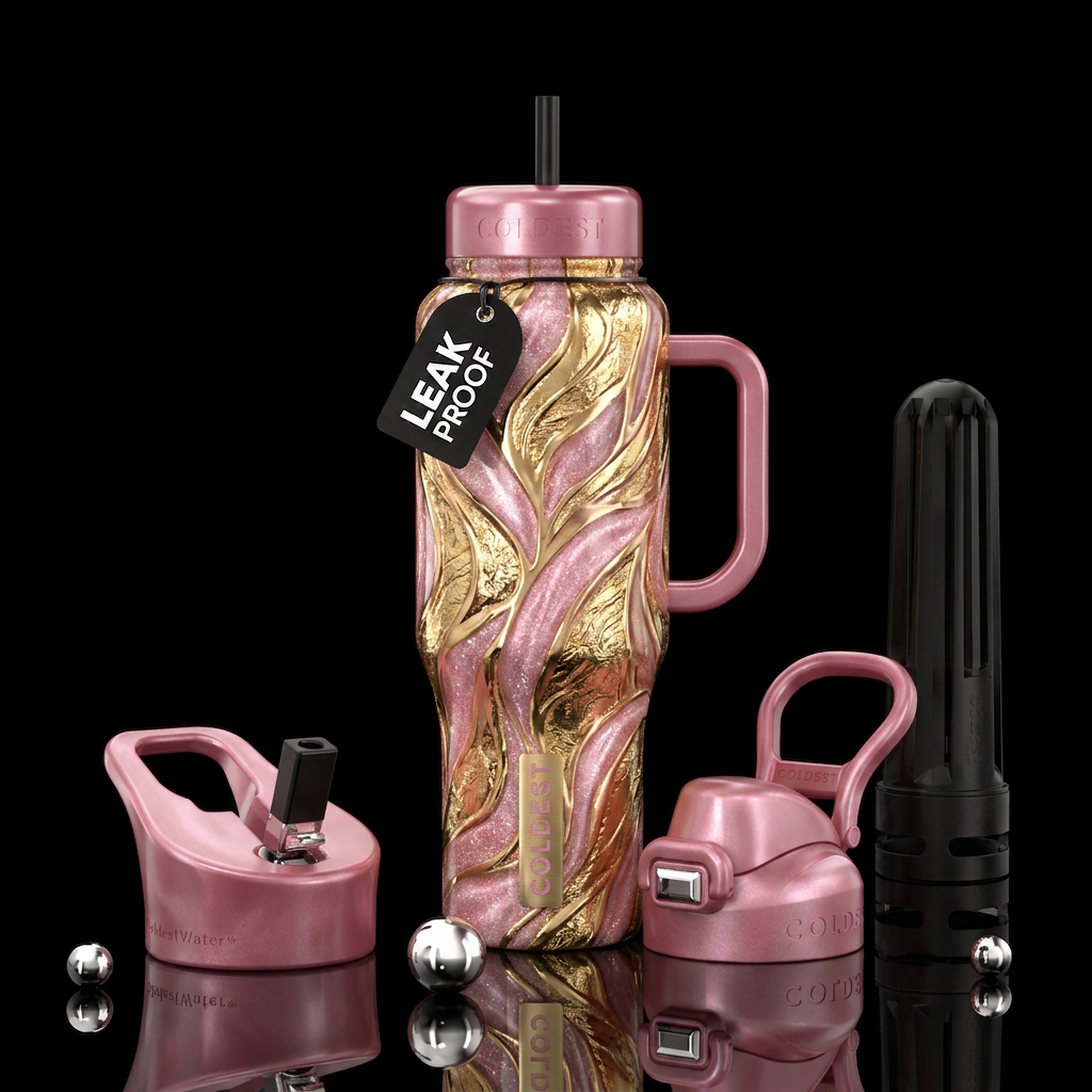 Pretty in pink water bottle design