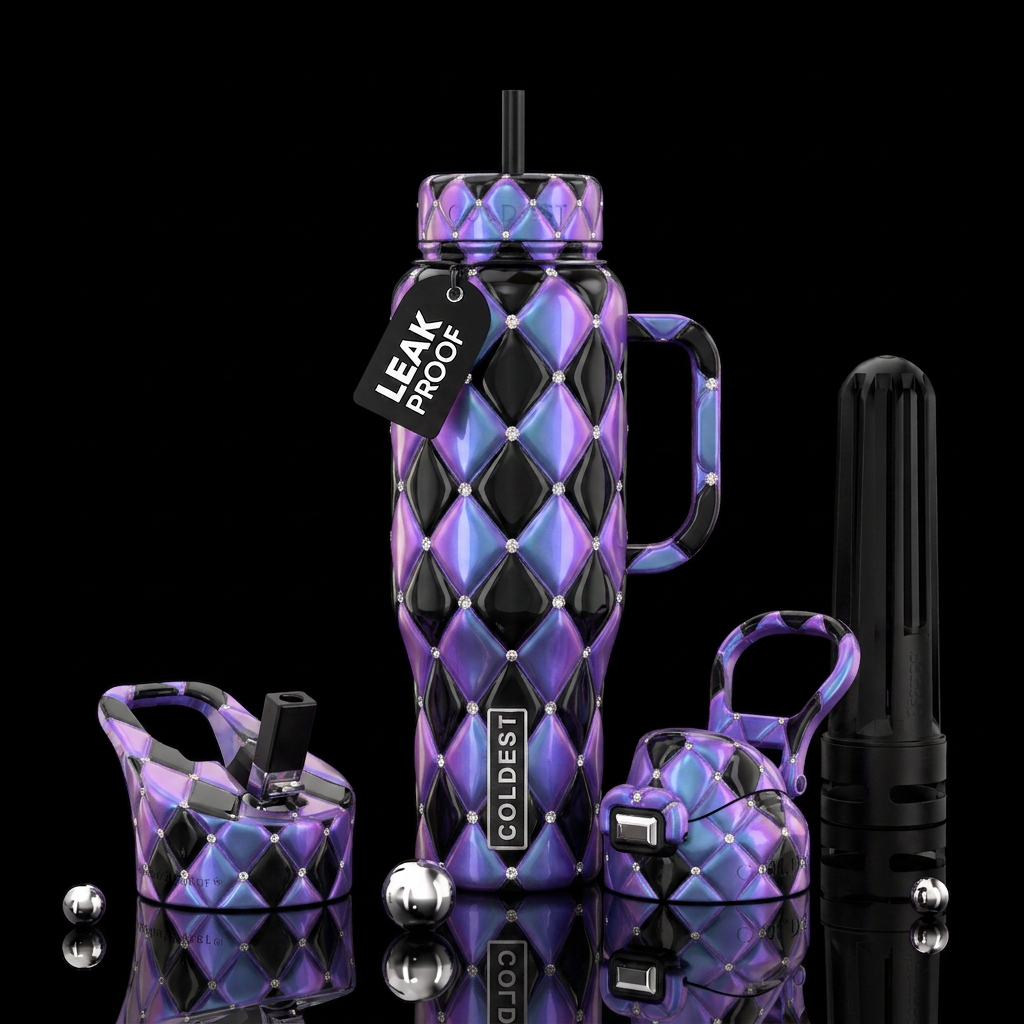 Sprinkling diamonds water bottle design