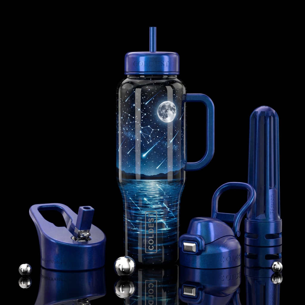 Falling stars water bottle design