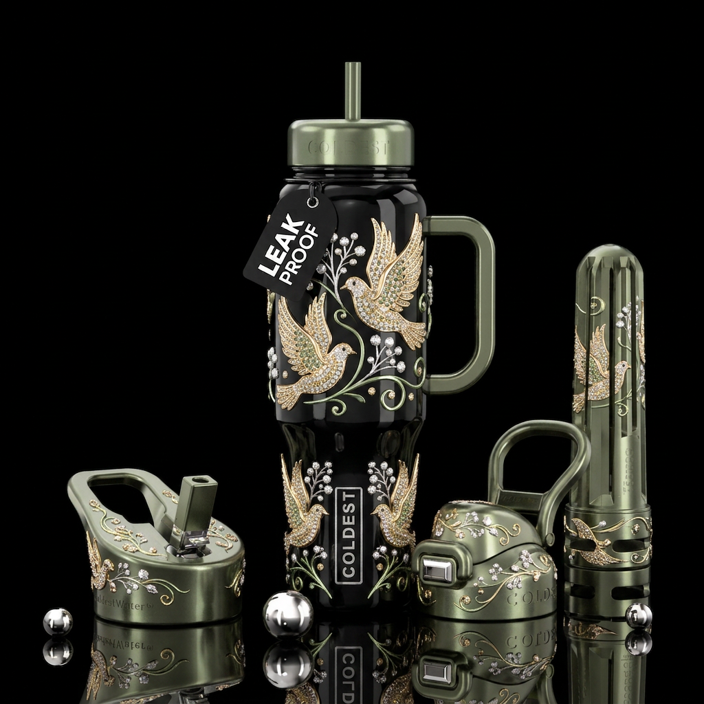 Crystal Doves water bottle design