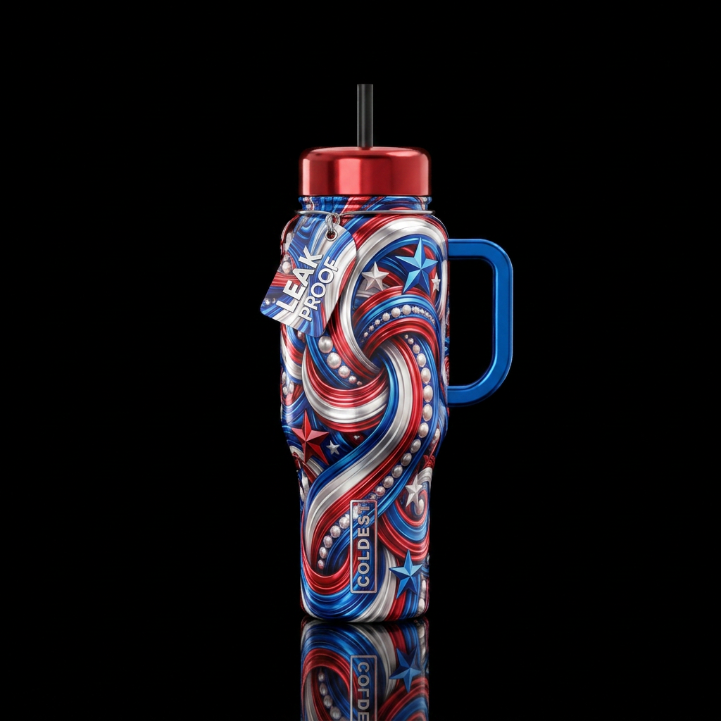 Patriotic love water bottle design