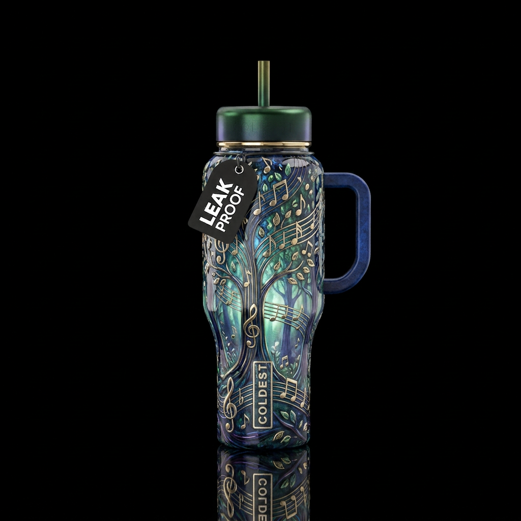 Music tree water bottle design