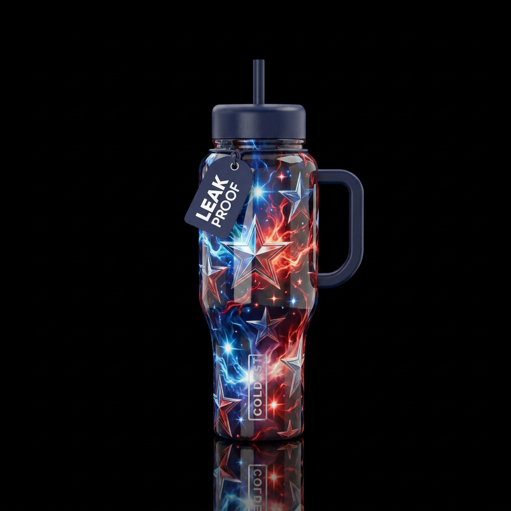 Fierce stars water bottle design
