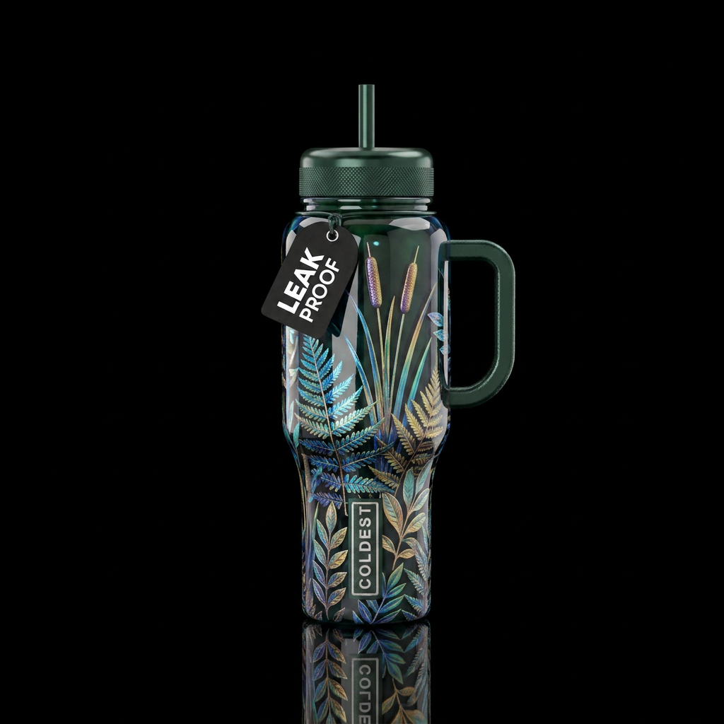 Cattails water bottle design