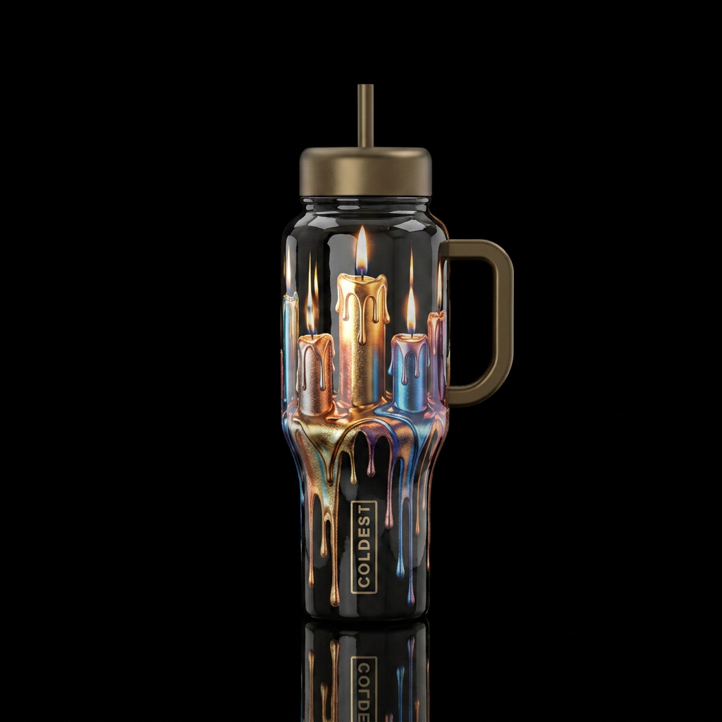 Candle dripping water bottle design