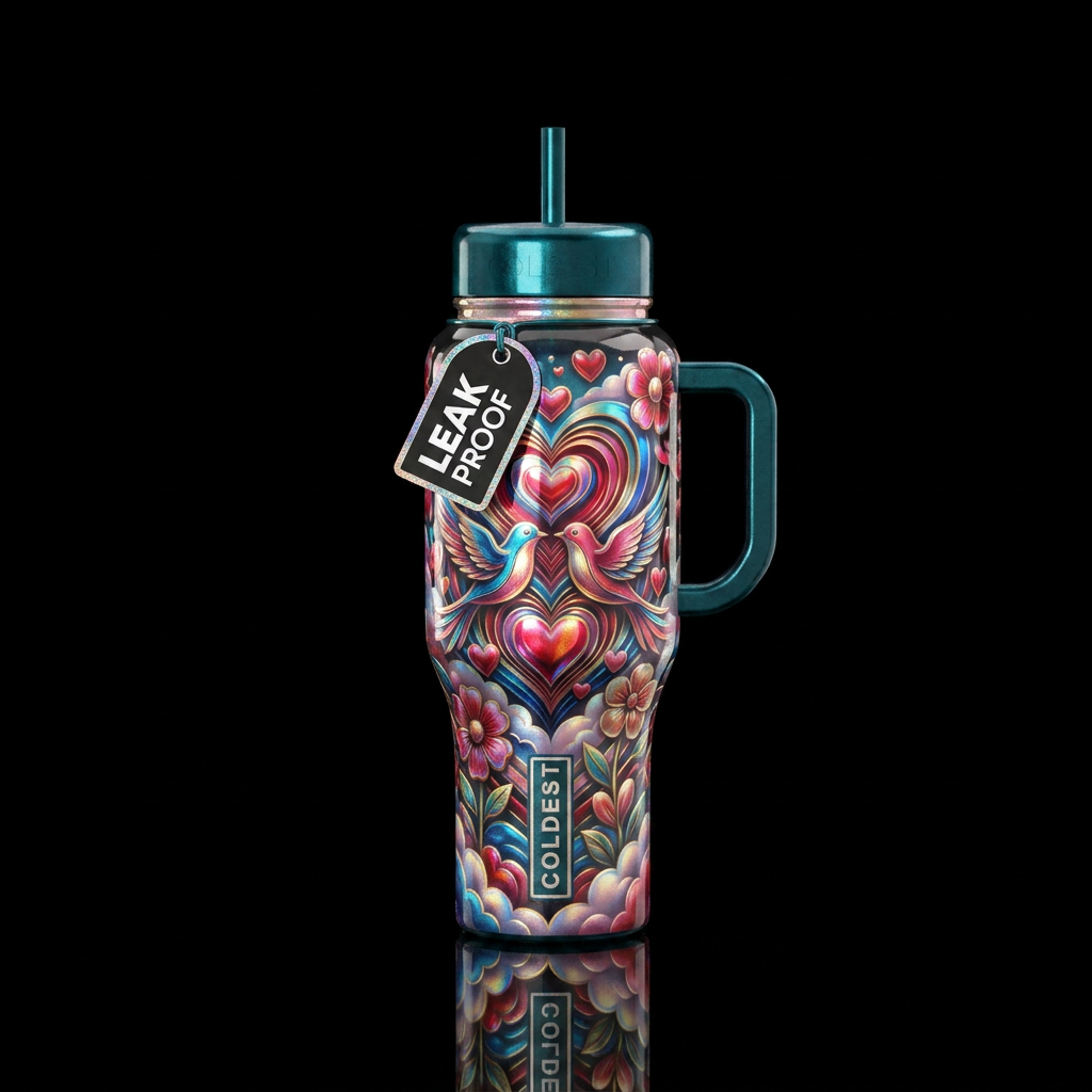 Love is in the air water bottle design