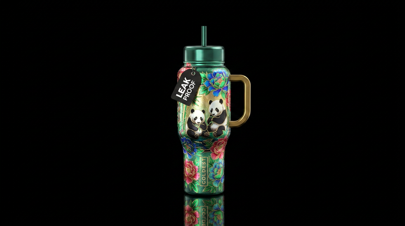 Sweet Pandas water bottle design