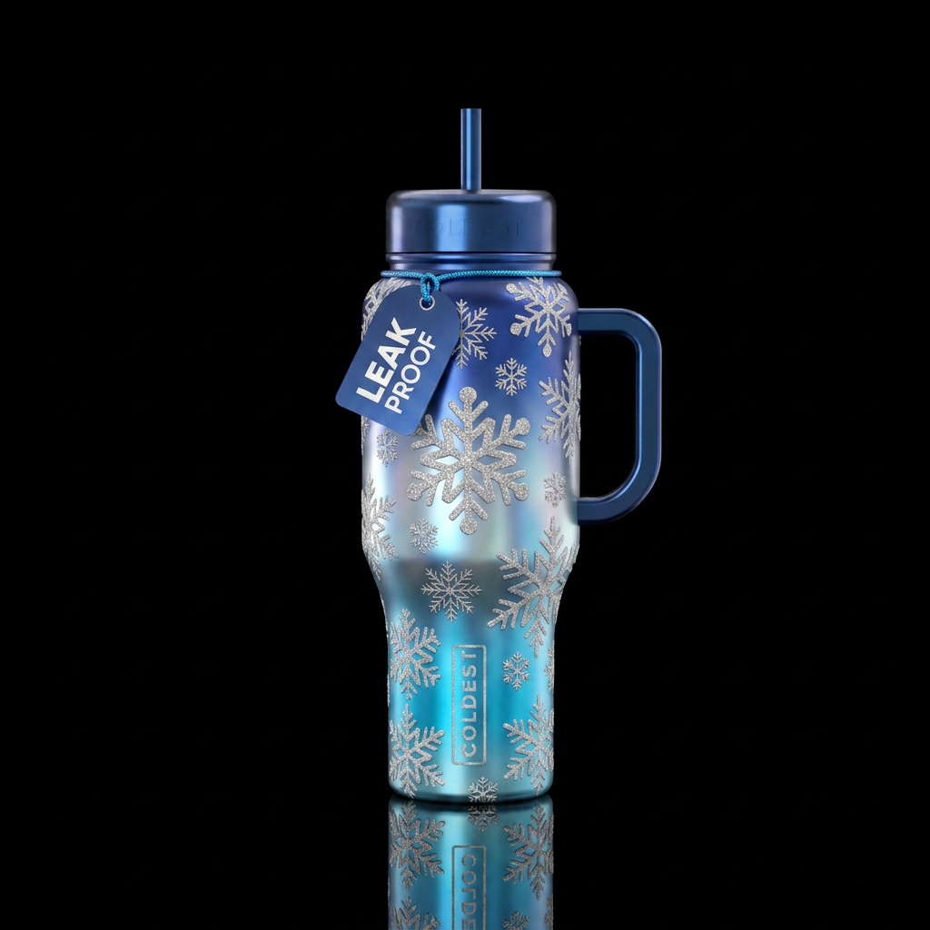Snowflakes beauty water bottle design
