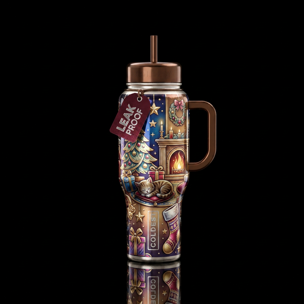 Christmas morning surprises water bottle design