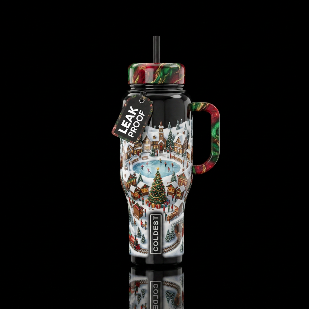Christmas in the City water bottle design
