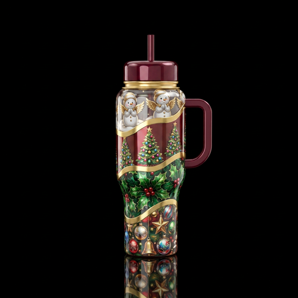 Christmas multiplied water bottle design