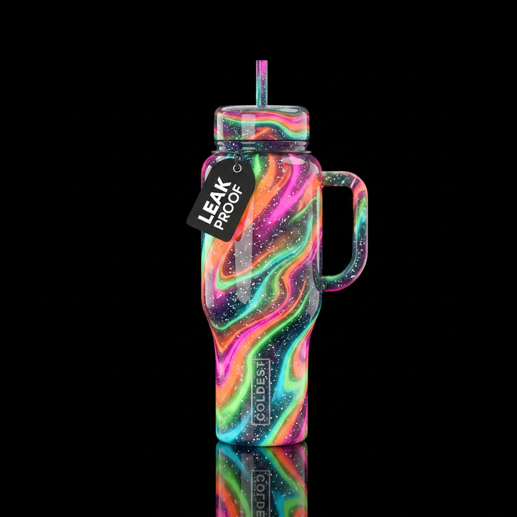 Swirls of fun water bottle design