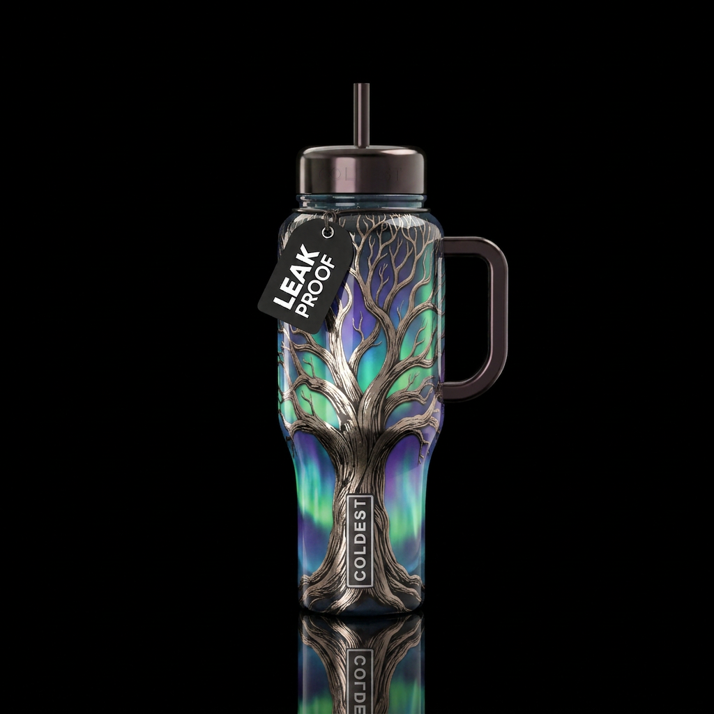 Aurora Oak tree water bottle design