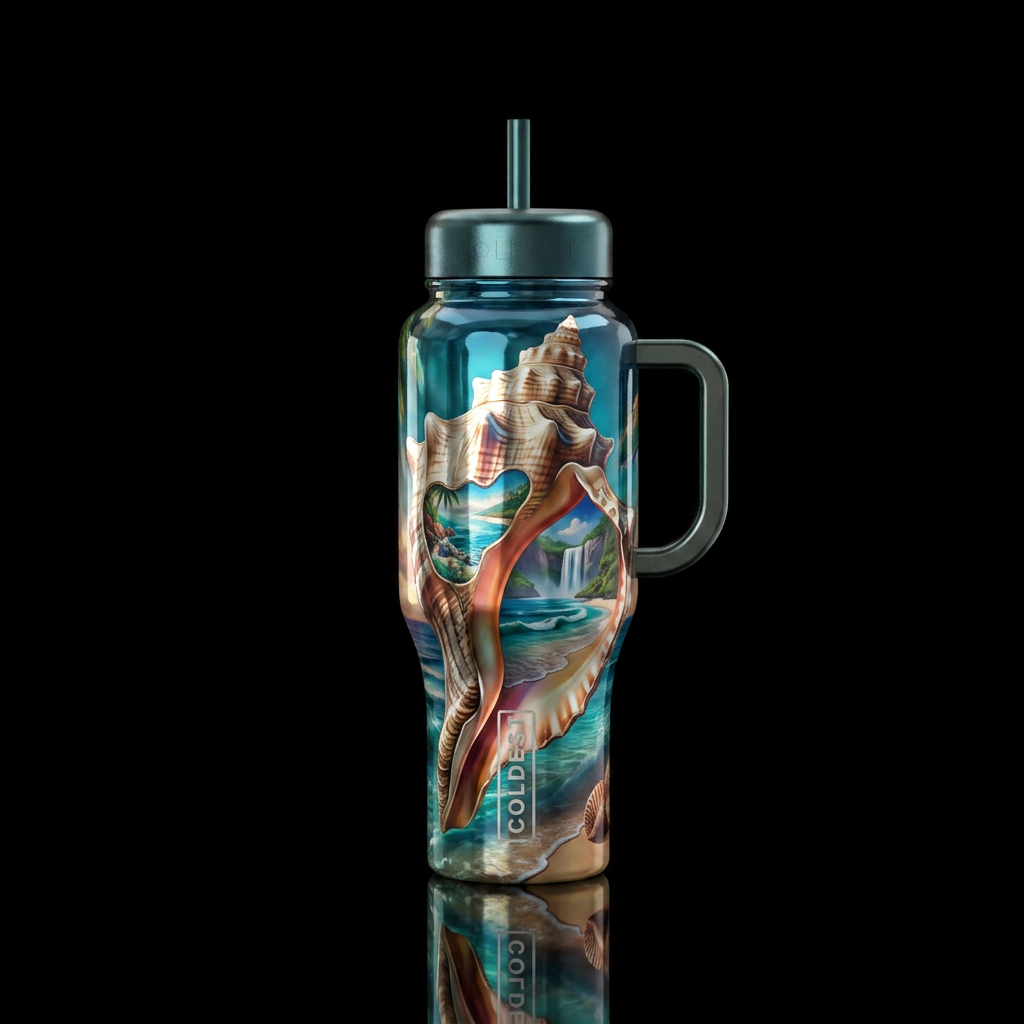 Shell fun water bottle design