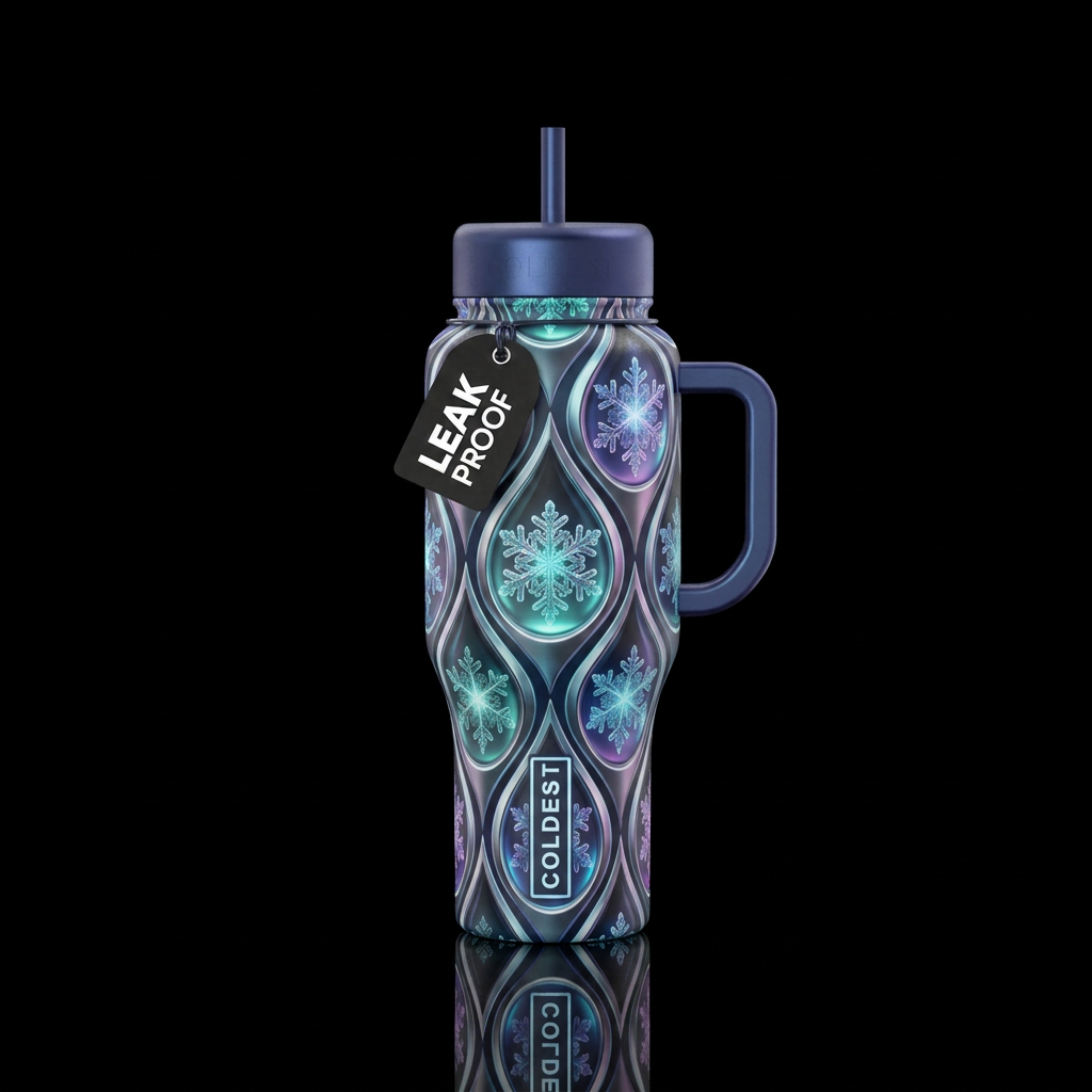 Raining snow water bottle design