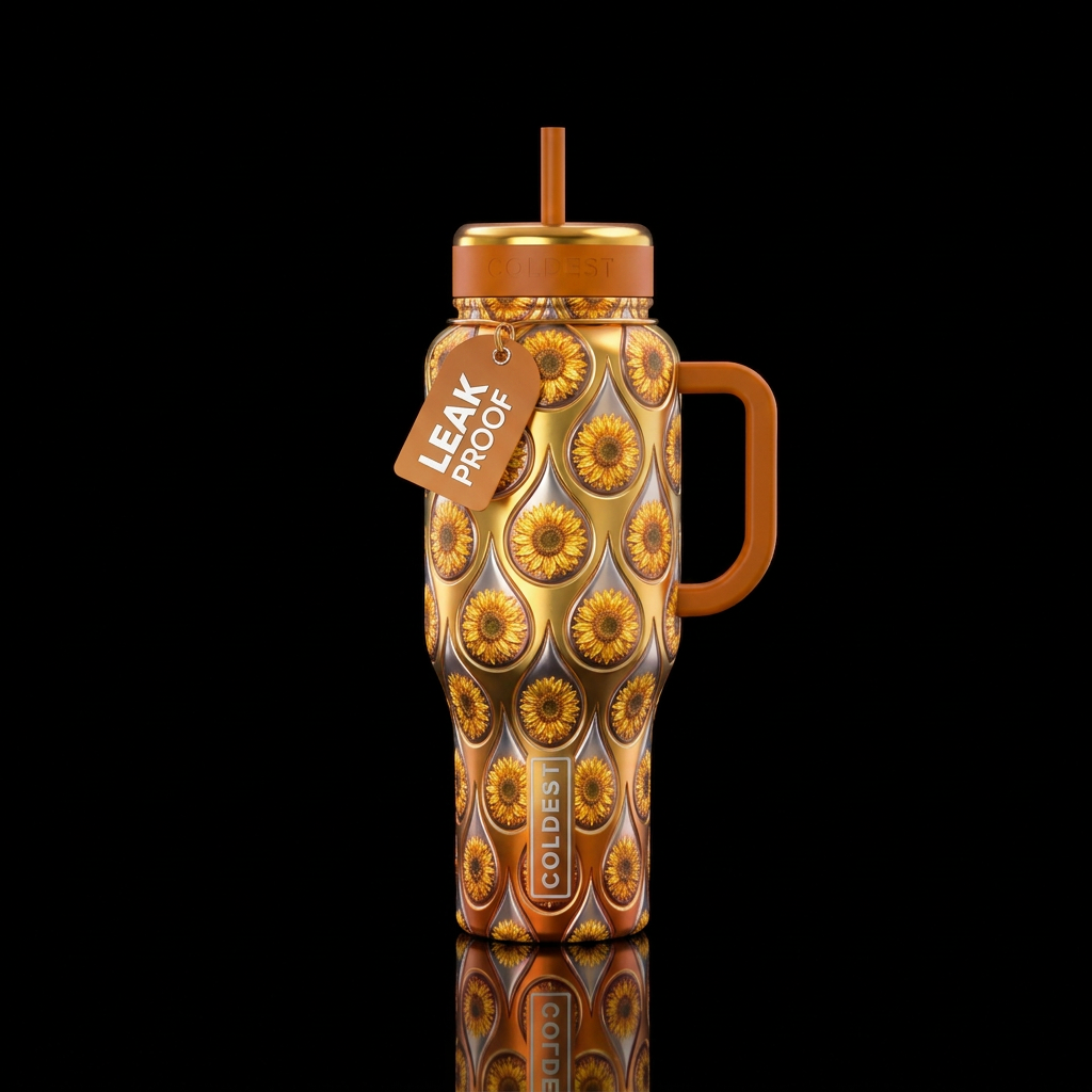 Raining Sunflowers water bottle design