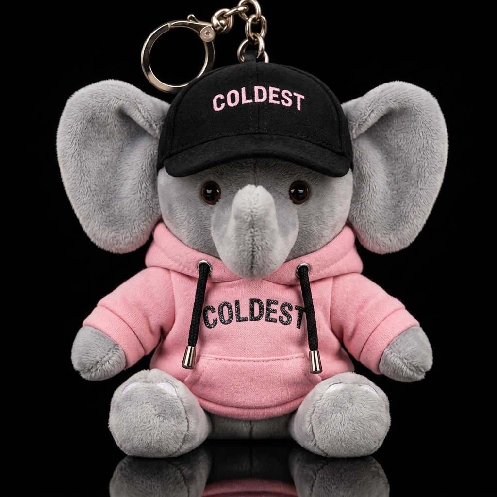 adorable baby elephant in a black coldest hat with... water bottle design