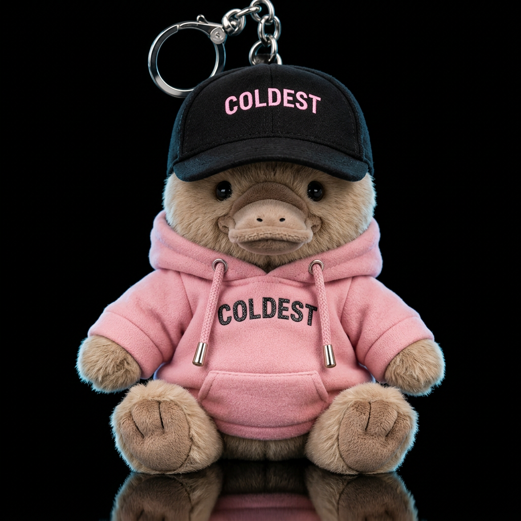 adorable realistic baby platypus in a black coldes... water bottle design