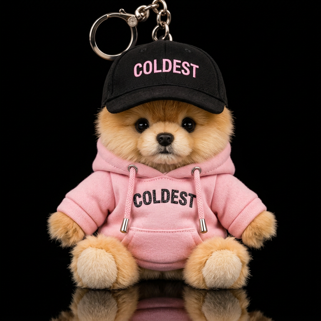 adorable realistic baby miniature baby pomeranian ... water bottle design