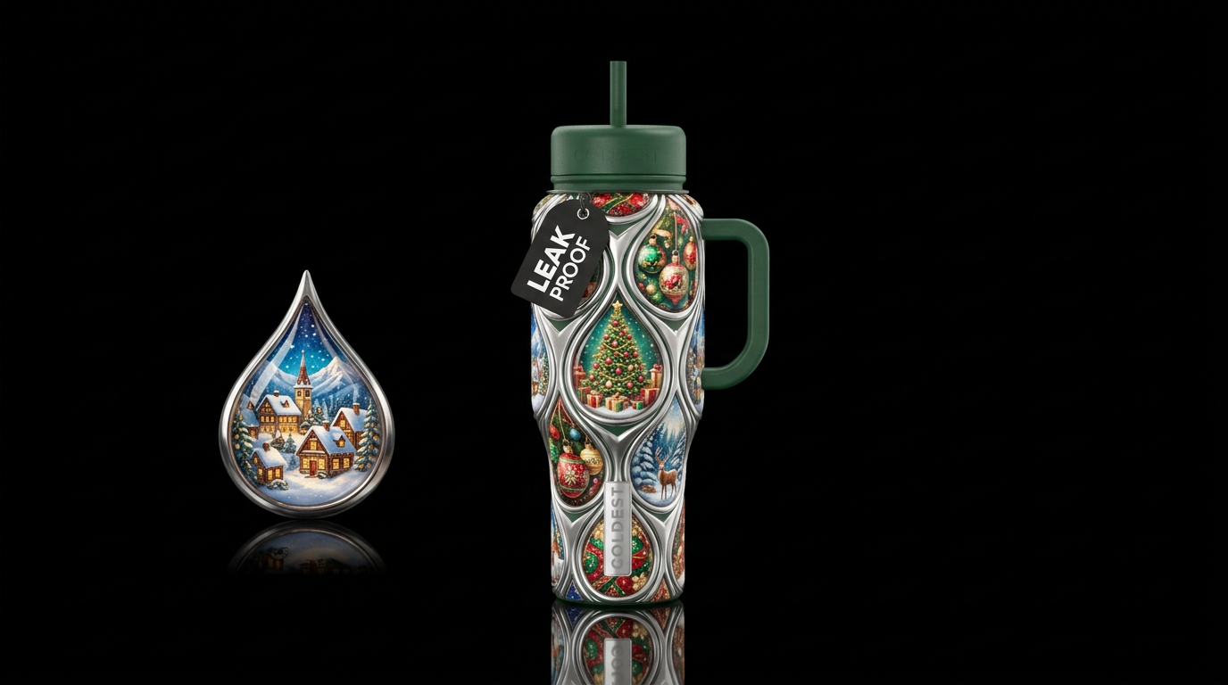 Christmas bliss water bottle design