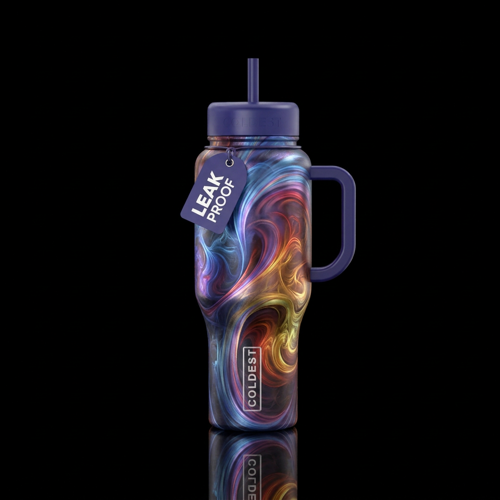 Smoky swirls water bottle design