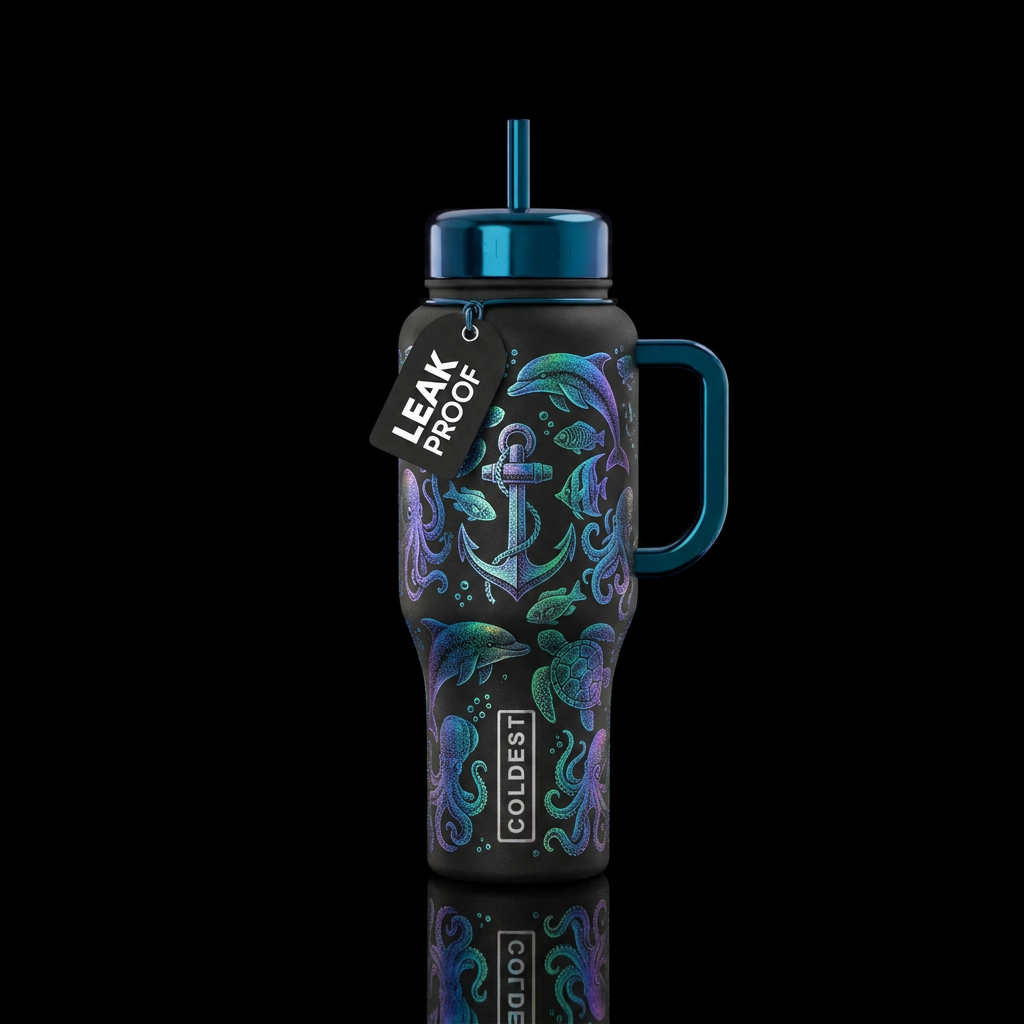 Sea life water bottle design