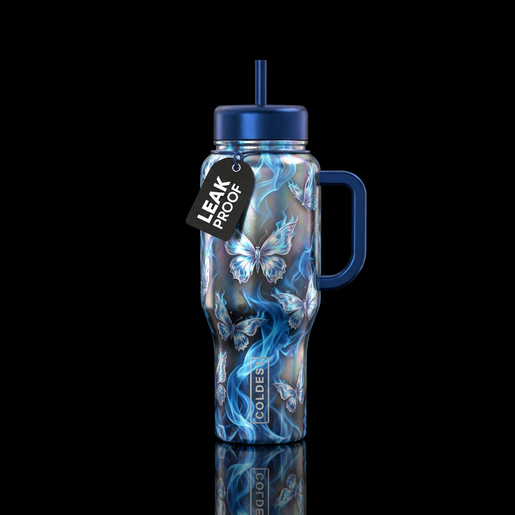butterflies n smoke water bottle design