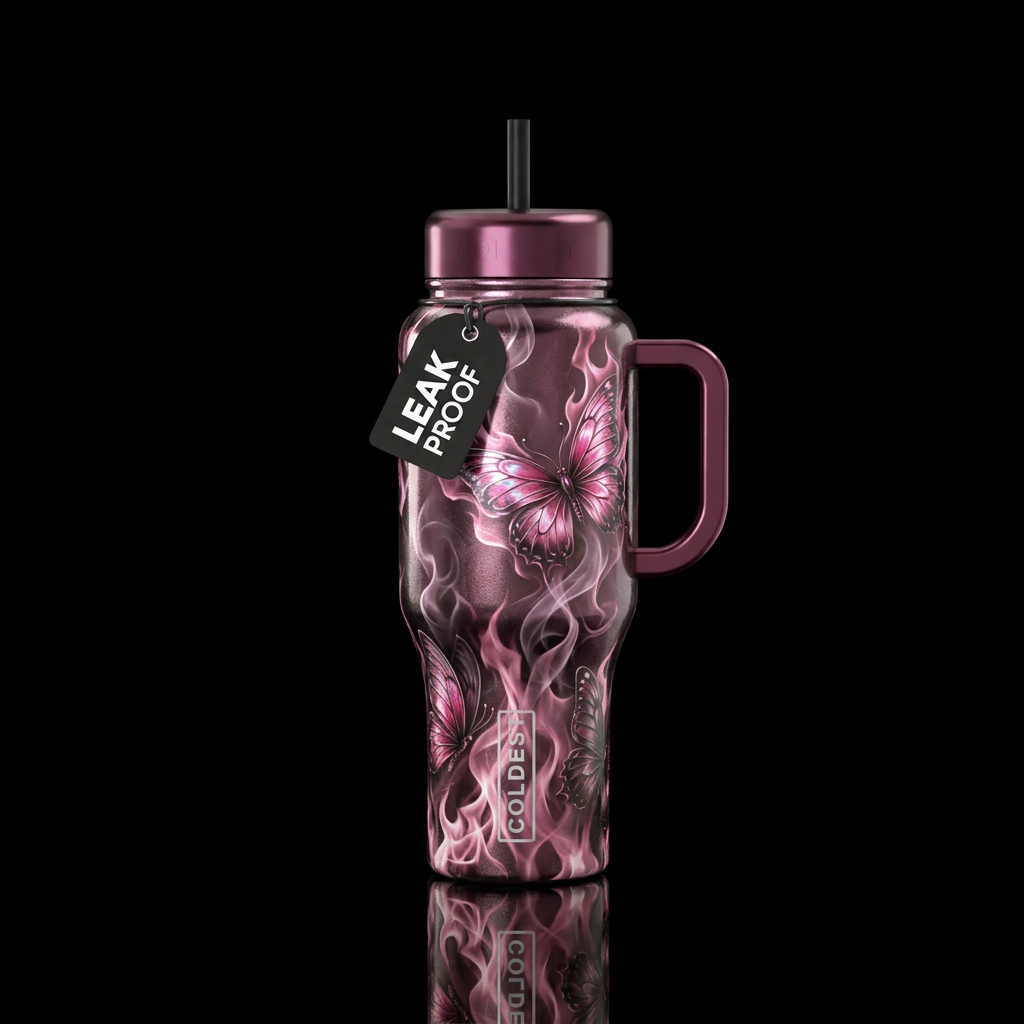 Smoke n butterflies water bottle design