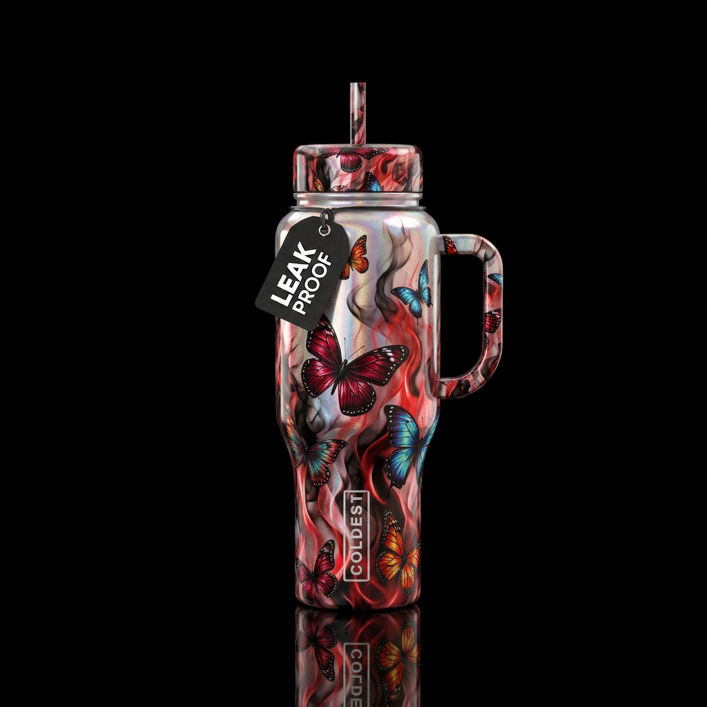 Smokin butterflies water bottle design
