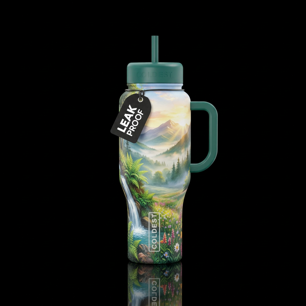 Calming beauty water bottle design