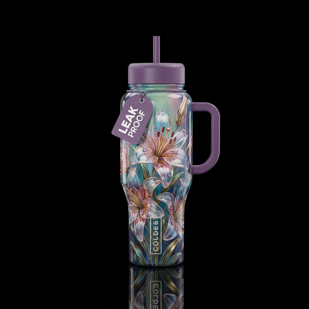 Lilies water bottle design