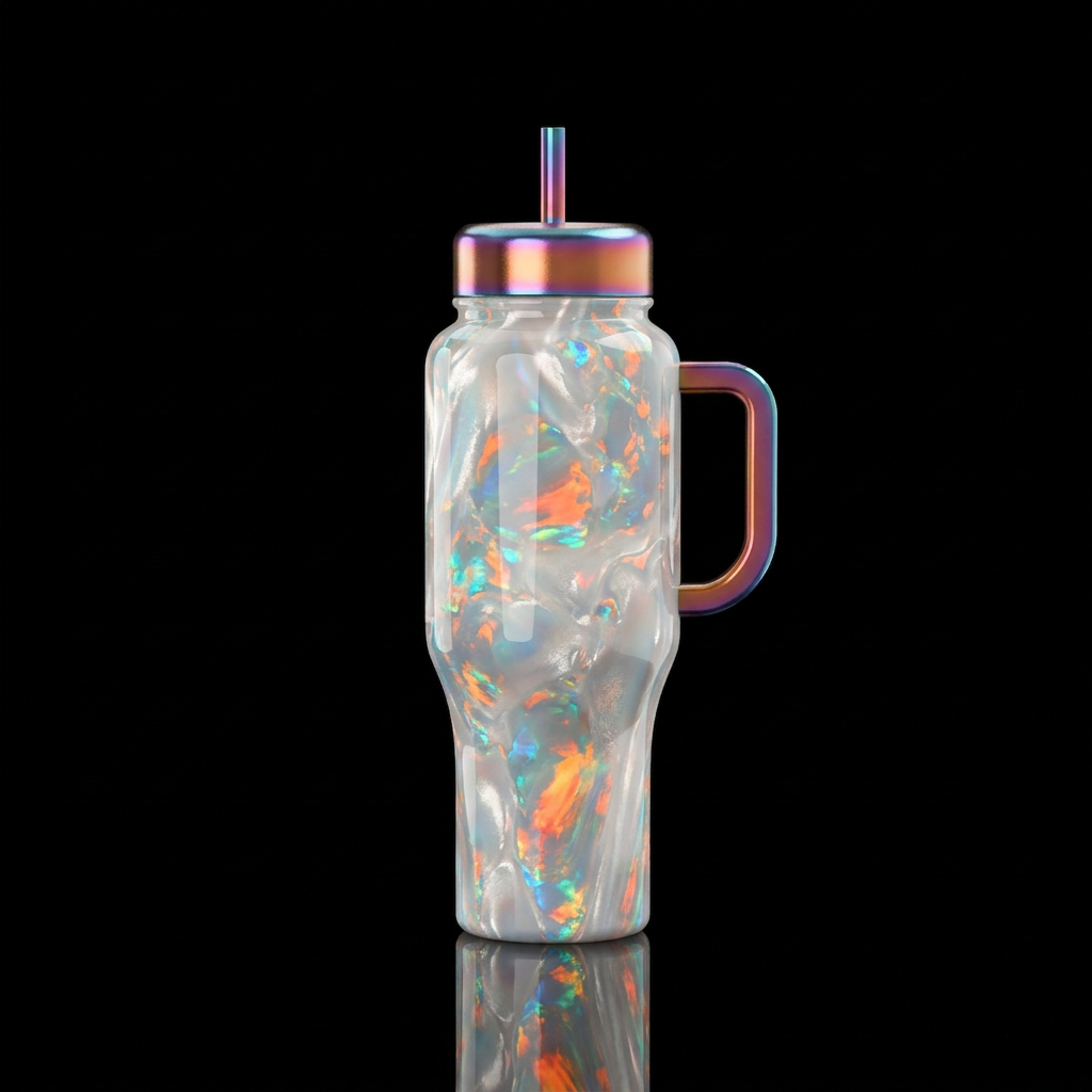 Glowy firey water bottle design