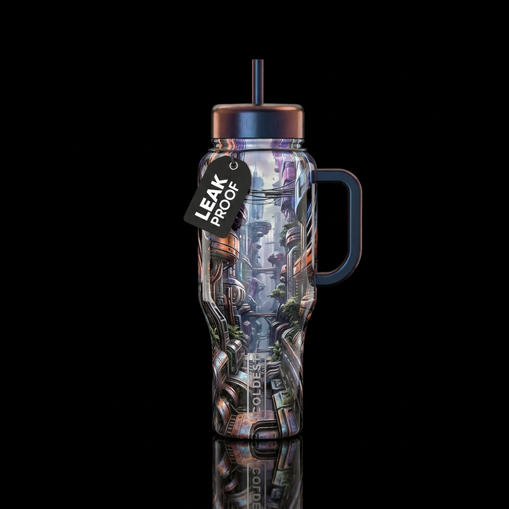 Dystopia water bottle design