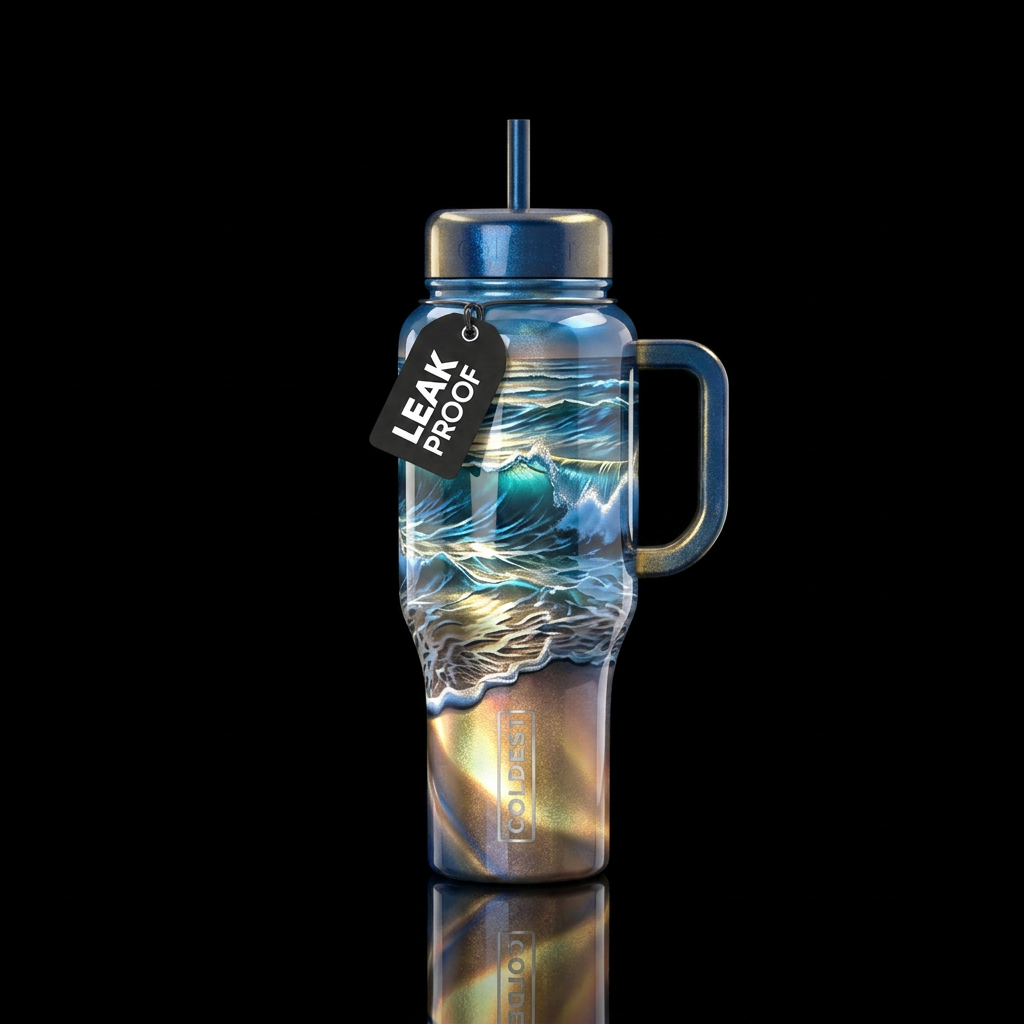 Oceanic peace water bottle design
