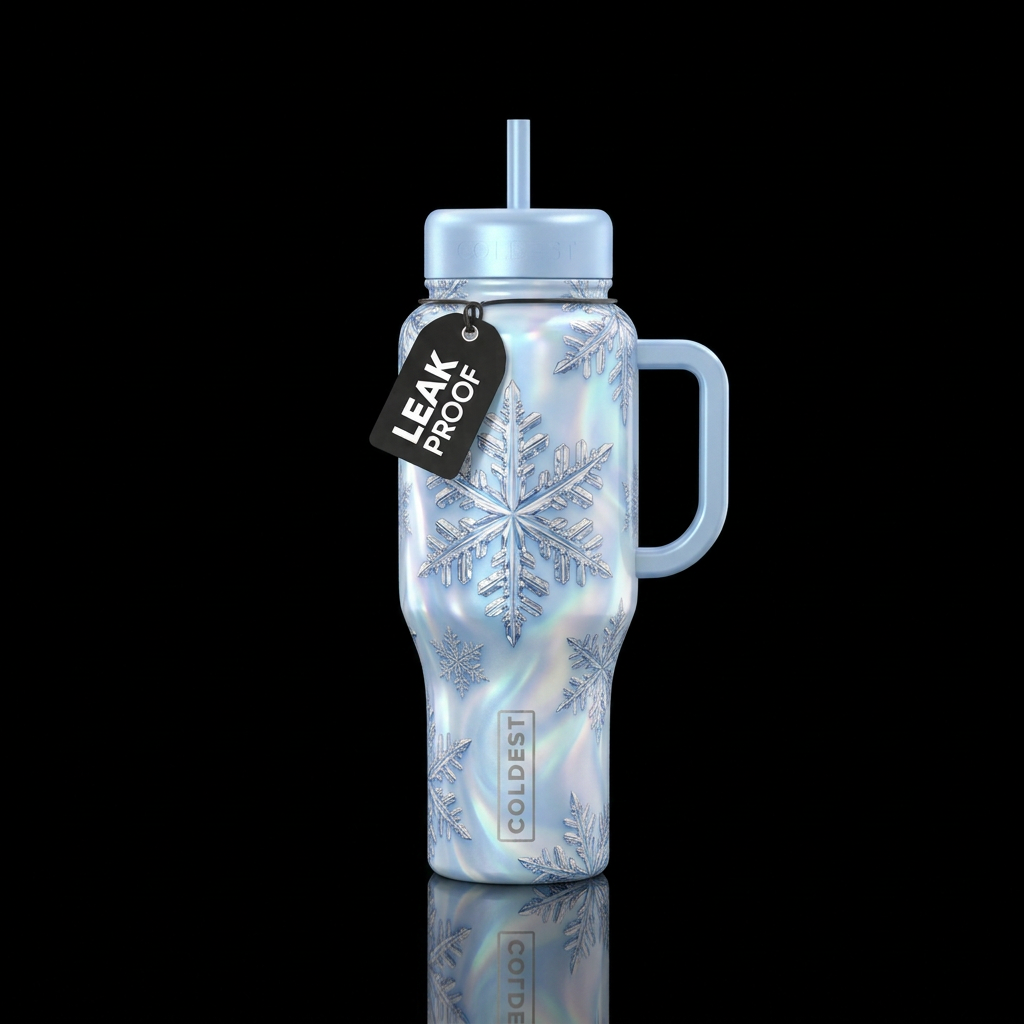 Snowflake dream water bottle design