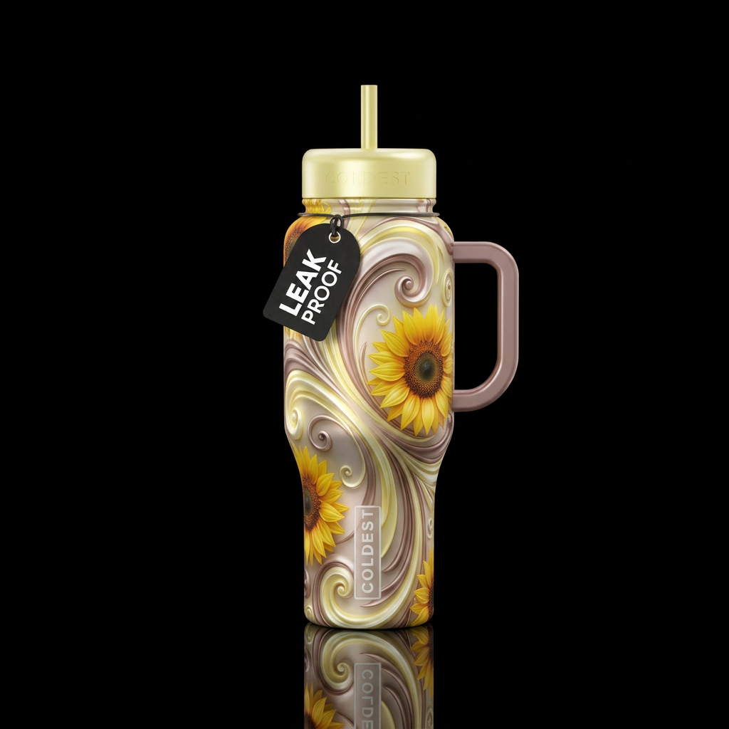 Sunflower bliss water bottle design
