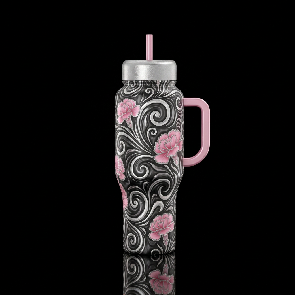 Carnations promenade water bottle design