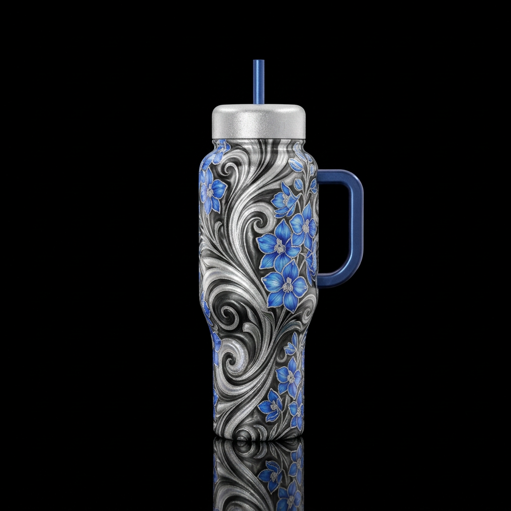 Singing the blues water bottle design