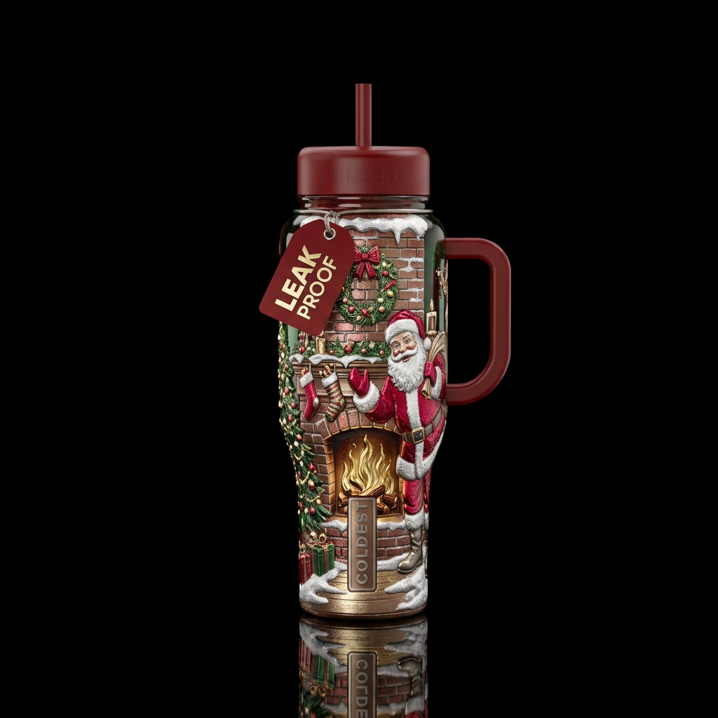 Santa's here! water bottle design