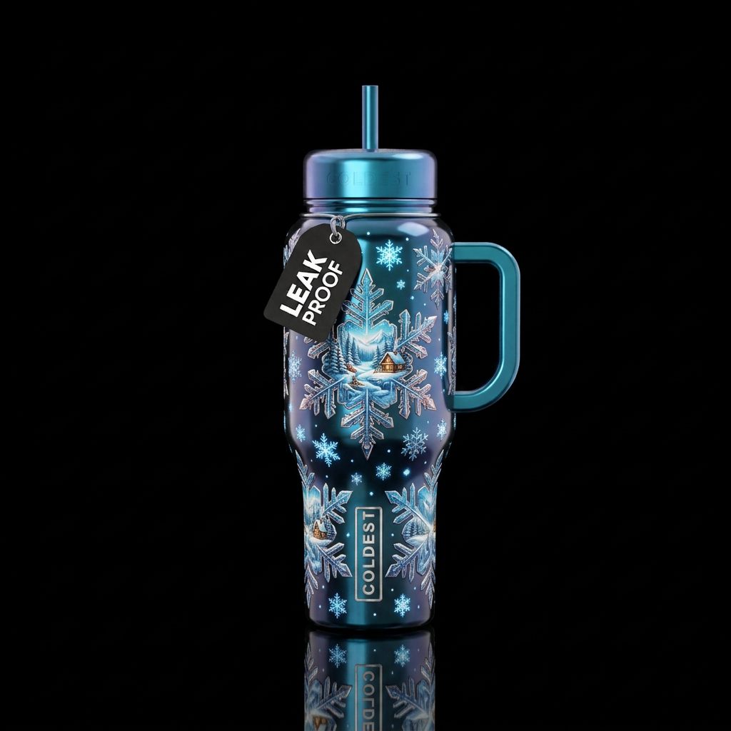 Winter frost water bottle design