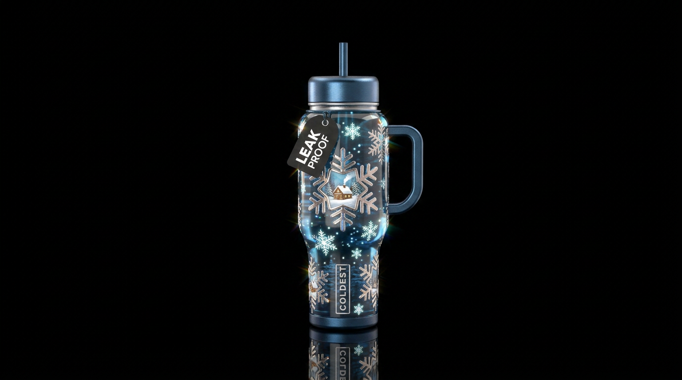 Winter beauty water bottle design