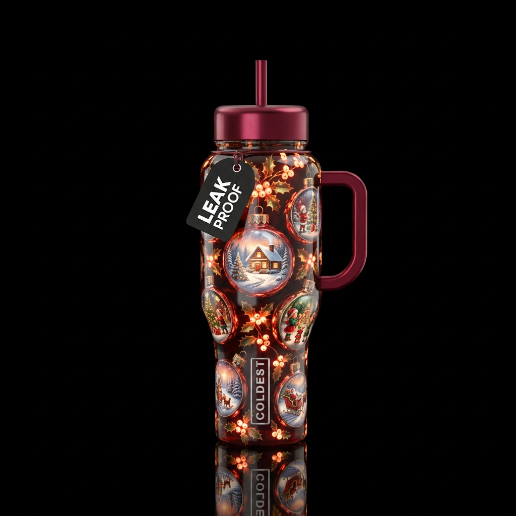 Christmas comes but once a year water bottle design