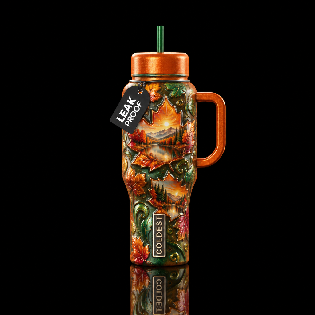 Autumn serenity water bottle design