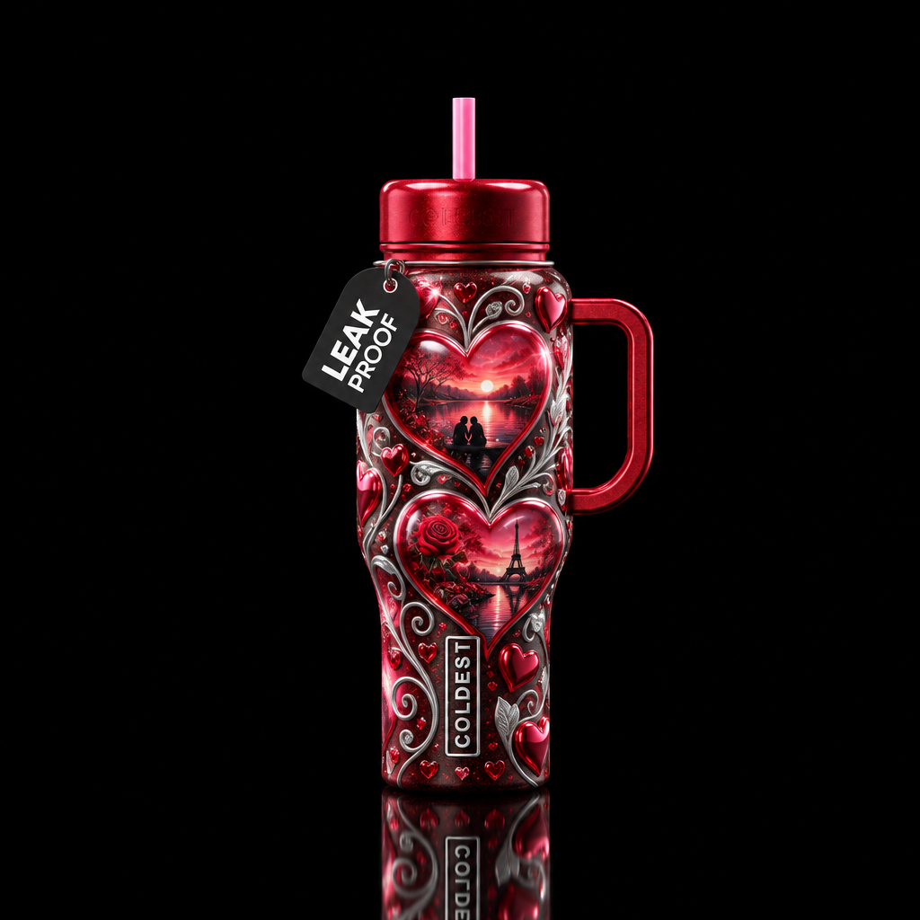 Sweet valentine water bottle design
