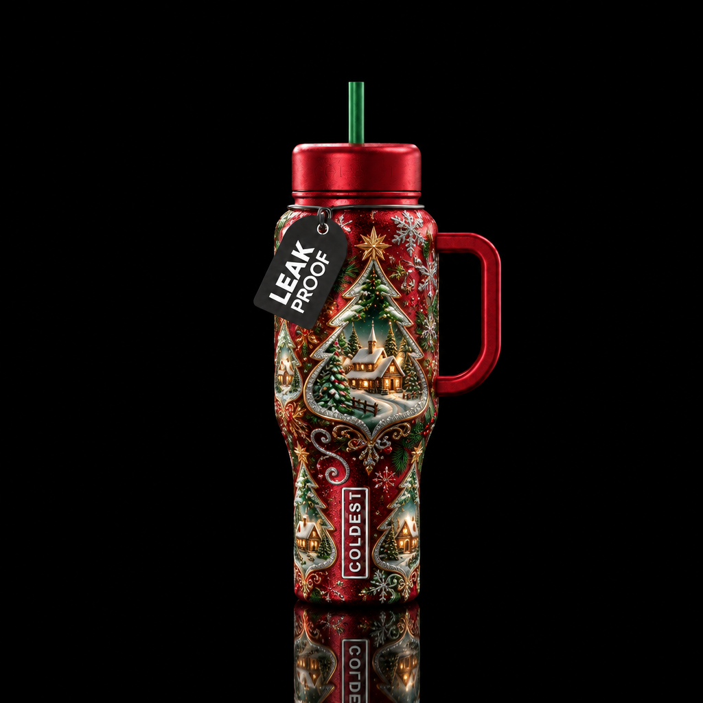 Christmas cheer water bottle design