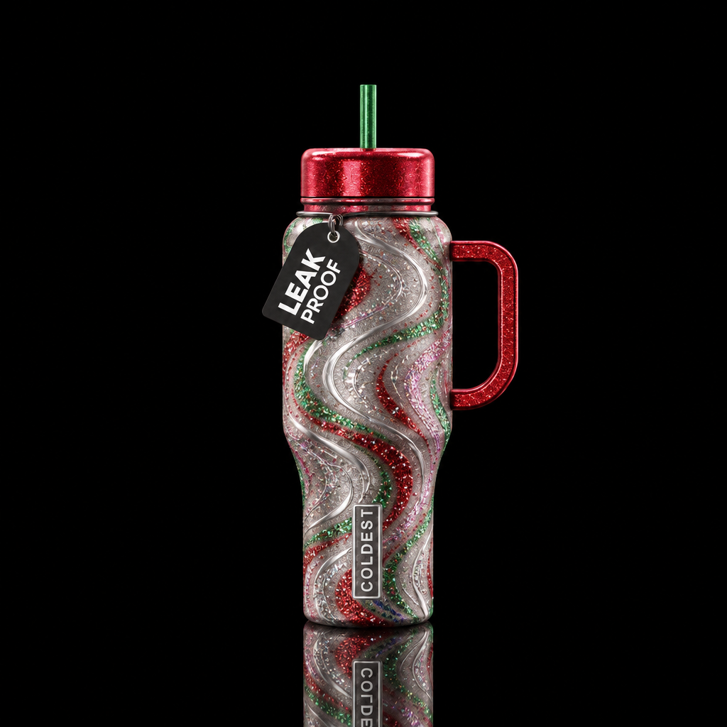 Christmas sprinkles water bottle design