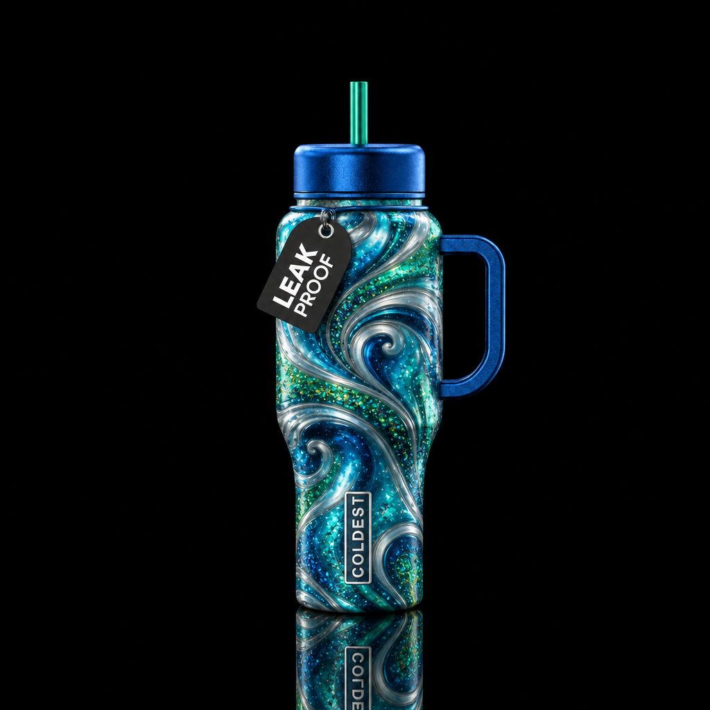 Swirling fun water bottle design