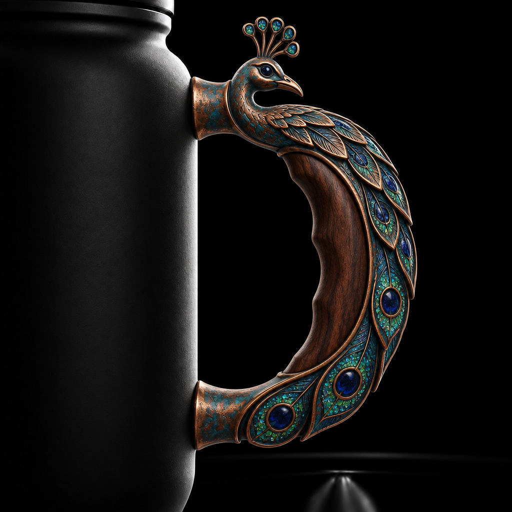 Shimmering Peacock water bottle design